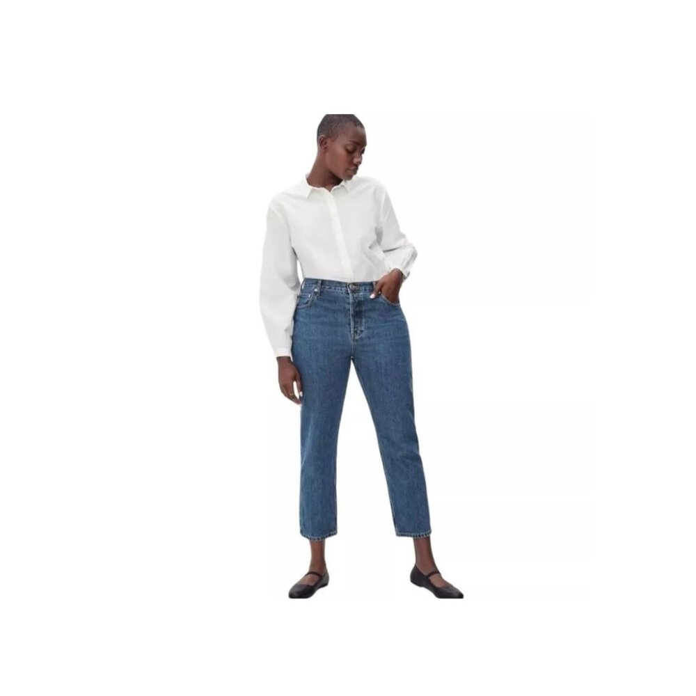 Everlane The Curvy 90s Cheeky Straight Jean Size 29 Crop NWT Button fly